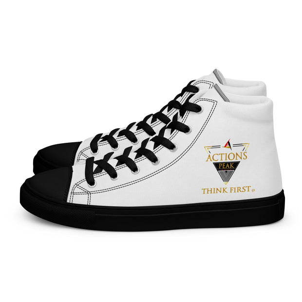 THINK F1RST 2025 WHITE UNISEX HIGH TOP CANVAS SHOES