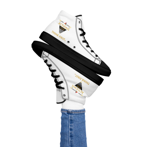 THINK F1RST 2024 WHITE UNISEX HIGH TOP CANVAS SHOES