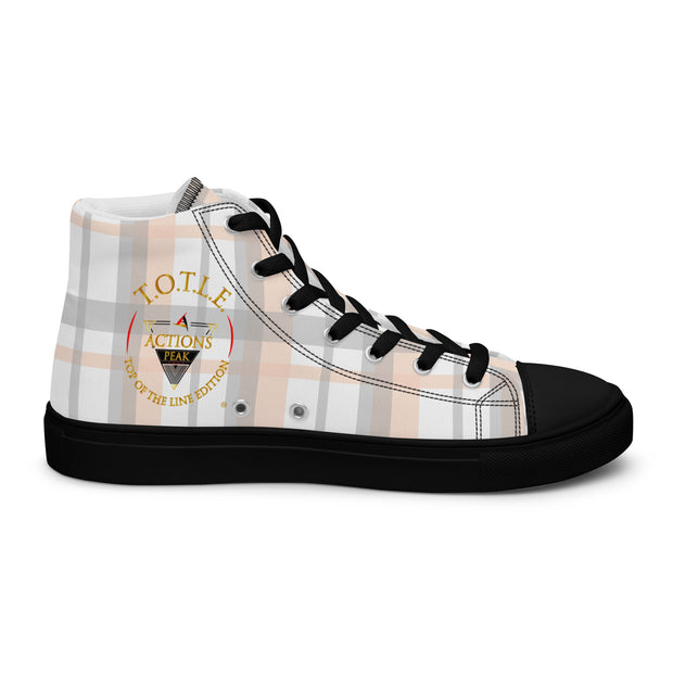 TOP OF THE LINE EDITION 2024 PALE PLAID UNISEX HIGH TOP CANVAS SHOES