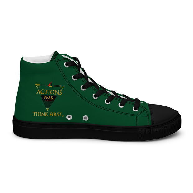 THINK F1RST 2025 GREEN UNISEX HIGH TOP CANVAS SHOES