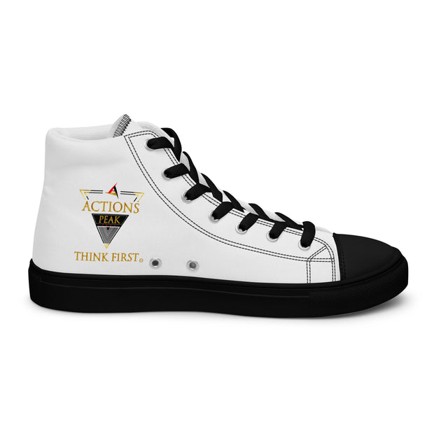THINK F1RST 2025 WHITE UNISEX HIGH TOP CANVAS SHOES