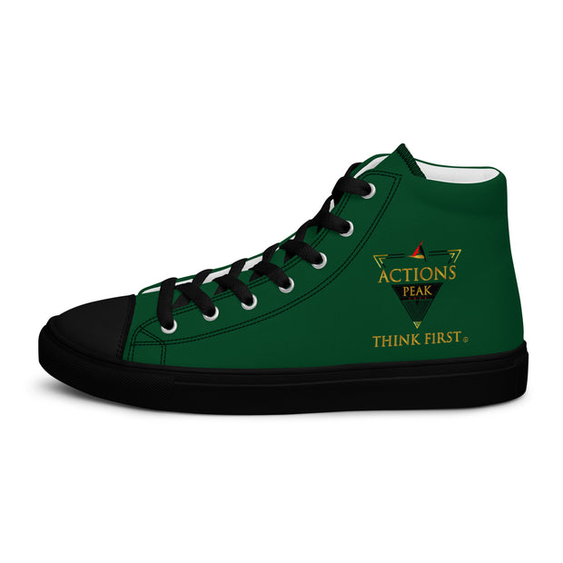 THINK F1RST 2025 GREEN UNISEX HIGH TOP CANVAS SHOES