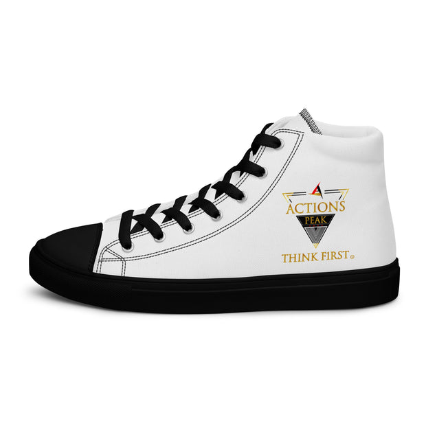 THINK F1RST 2025 WHITE UNISEX HIGH TOP CANVAS SHOES