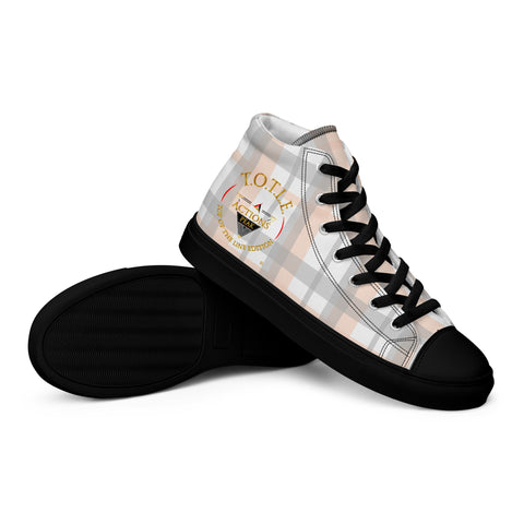 TOP OF THE LINE EDITION 2024 PALE PLAID UNISEX HIGH TOP CANVAS SHOES