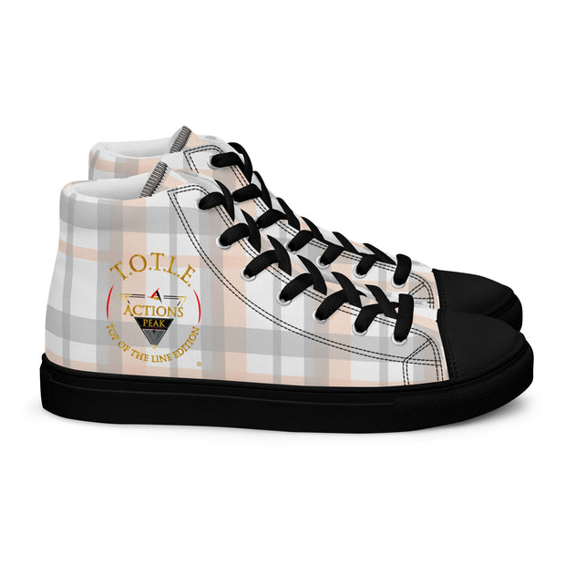 TOP OF THE LINE EDITION 2024 PALE PLAID UNISEX HIGH TOP CANVAS SHOES