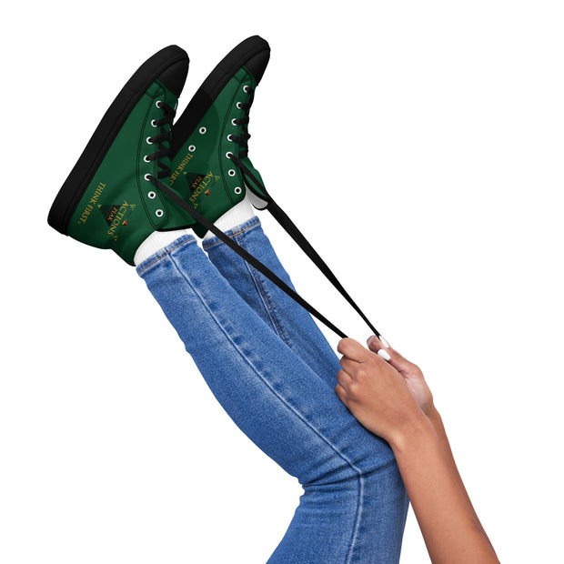 THINK F1RST 2025 GREEN UNISEX HIGH TOP CANVAS SHOES