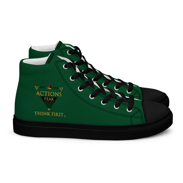 THINK F1RST 2025 GREEN UNISEX HIGH TOP CANVAS SHOES