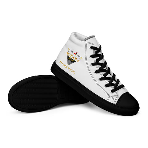 THINK F1RST 2024 WHITE UNISEX HIGH TOP CANVAS SHOES