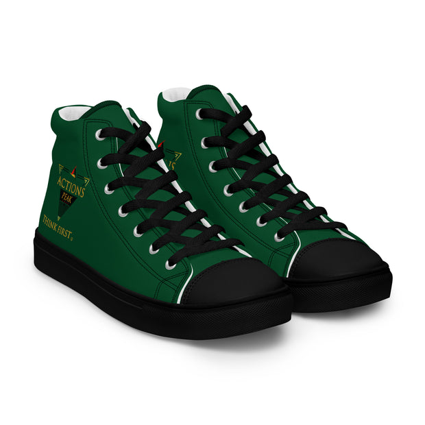 THINK F1RST 2025 GREEN UNISEX HIGH TOP CANVAS SHOES
