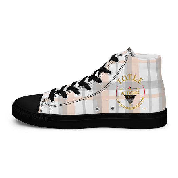 TOP OF THE LINE EDITION 2024 PALE PLAID UNISEX HIGH TOP CANVAS SHOES