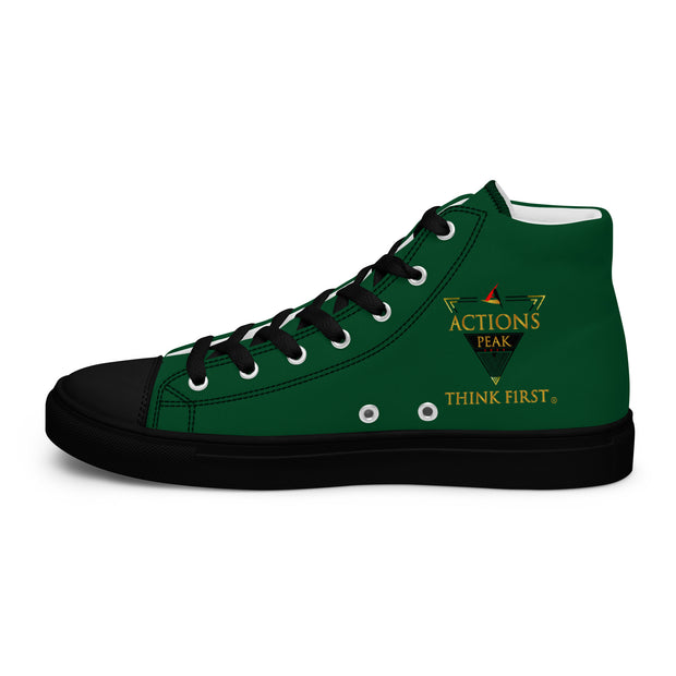 THINK F1RST 2025 GREEN UNISEX HIGH TOP CANVAS SHOES