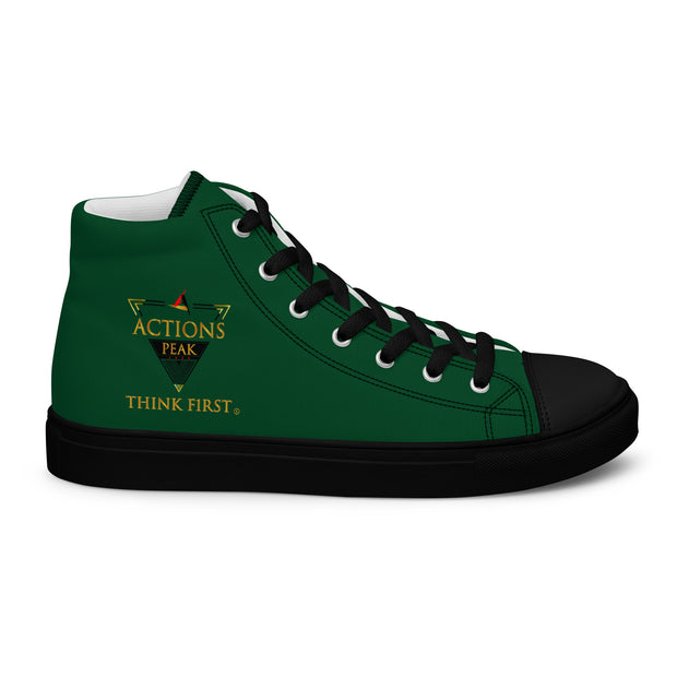 THINK F1RST 2025 GREEN UNISEX HIGH TOP CANVAS SHOES