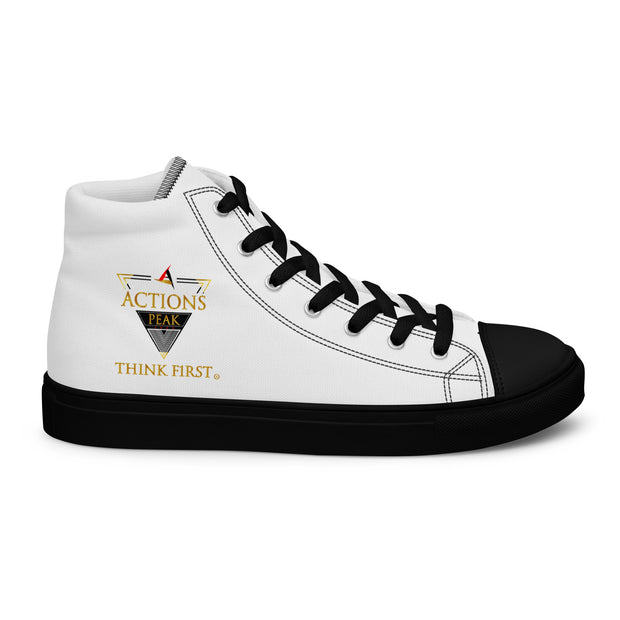 THINK F1RST 2025 WHITE UNISEX HIGH TOP CANVAS SHOES