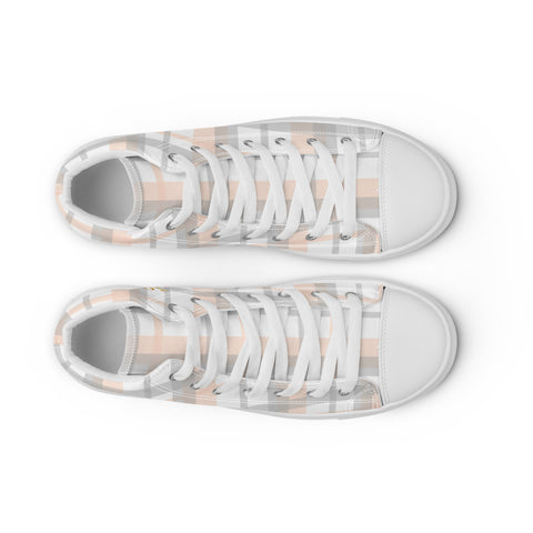 TOP OF THE LINE EDITION 2024 PALE PLAID UNISEX HIGH TOP CANVAS SHOES