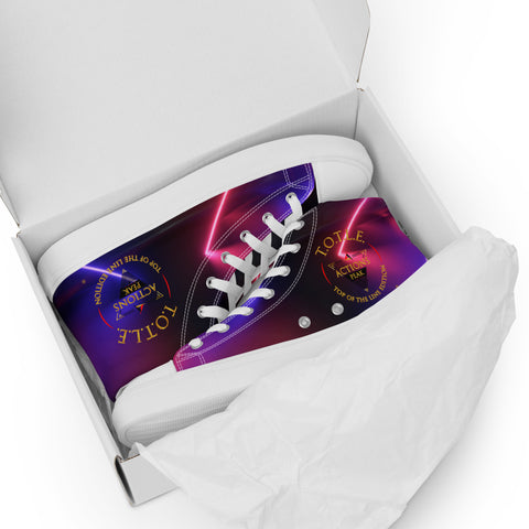 TOP OF THE LINE EDITION 2024 NEON LIGHT UNISEX HIGH TOP CANVAS SHOES