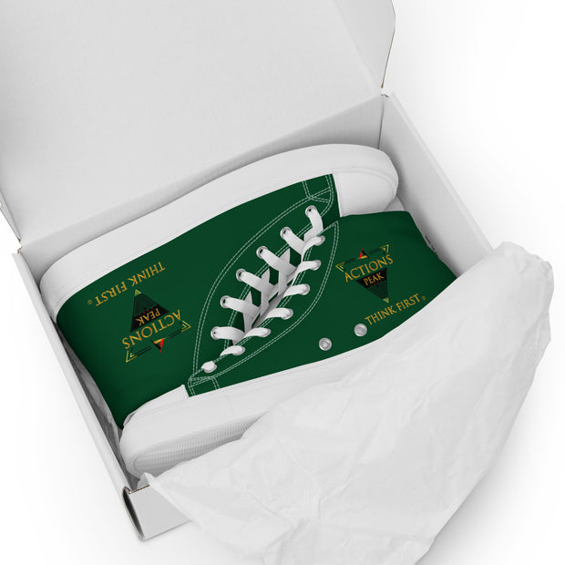 THINK F1RST 2025 GREEN UNISEX HIGH TOP CANVAS SHOES