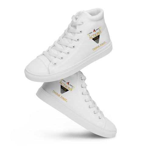 THINK F1RST 2025 WHITE UNISEX HIGH TOP CANVAS SHOES