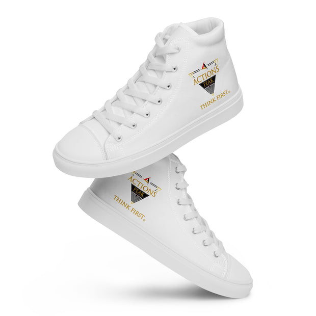 THINK F1RST 2025 WHITE UNISEX HIGH TOP CANVAS SHOES