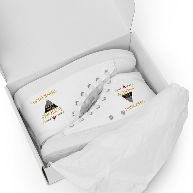 THINK F1RST 2025 WHITE UNISEX HIGH TOP CANVAS SHOES