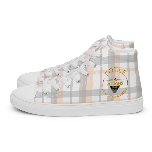 TOP OF THE LINE EDITION 2024 PALE PLAID UNISEX HIGH TOP CANVAS SHOES