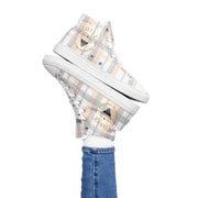 TOP OF THE LINE EDITION 2024 PALE PLAID UNISEX HIGH TOP CANVAS SHOES