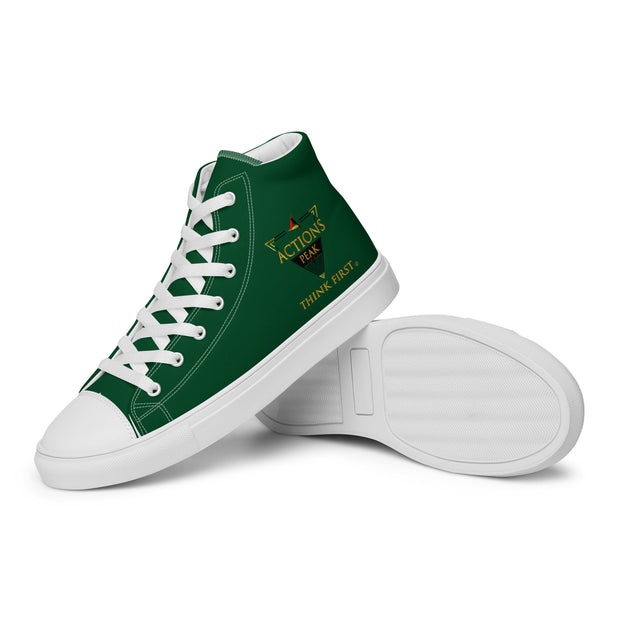 THINK F1RST 2025 GREEN UNISEX HIGH TOP CANVAS SHOES