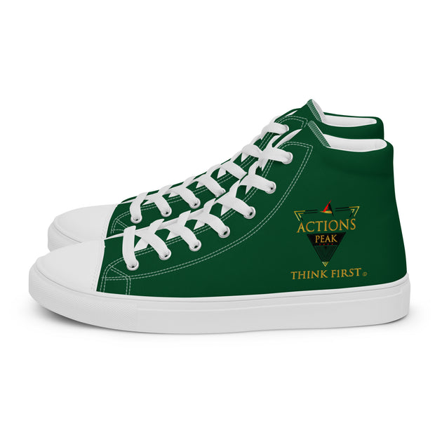 THINK F1RST 2025 GREEN UNISEX HIGH TOP CANVAS SHOES