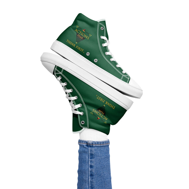 THINK F1RST 2025 GREEN UNISEX HIGH TOP CANVAS SHOES