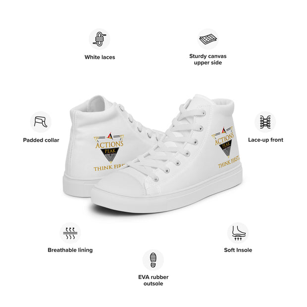 THINK F1RST 2025 WHITE UNISEX HIGH TOP CANVAS SHOES