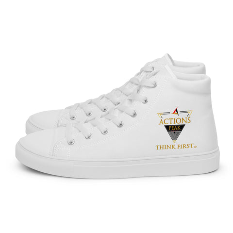 THINK F1RST 2025 WHITE UNISEX HIGH TOP CANVAS SHOES