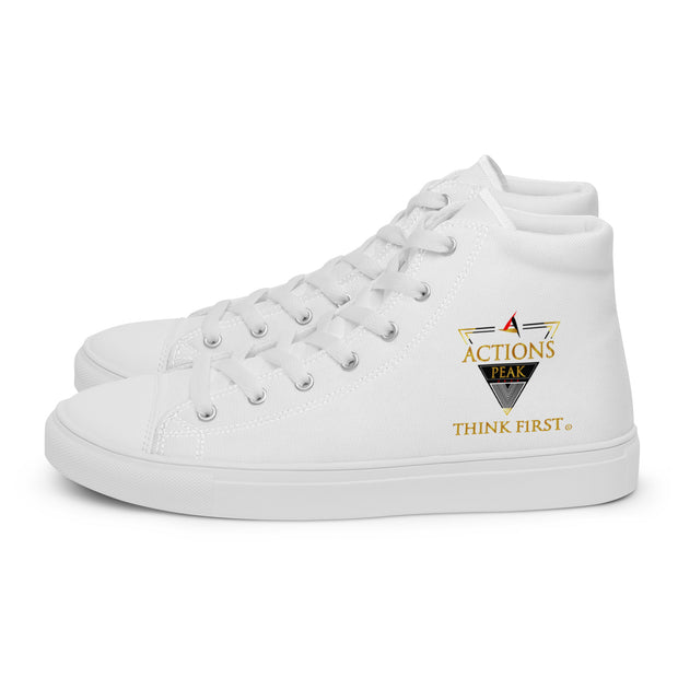 THINK F1RST 2025 WHITE UNISEX HIGH TOP CANVAS SHOES