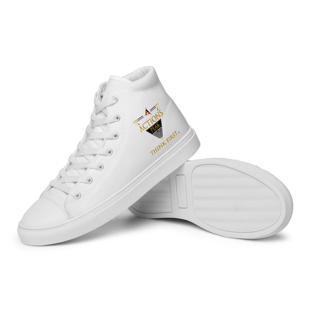 THINK F1RST 2025 WHITE UNISEX HIGH TOP CANVAS SHOES