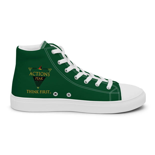 THINK F1RST 2025 GREEN UNISEX HIGH TOP CANVAS SHOES
