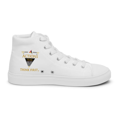 THINK F1RST 2025 WHITE UNISEX HIGH TOP CANVAS SHOES