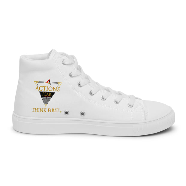 THINK F1RST 2025 WHITE UNISEX HIGH TOP CANVAS SHOES