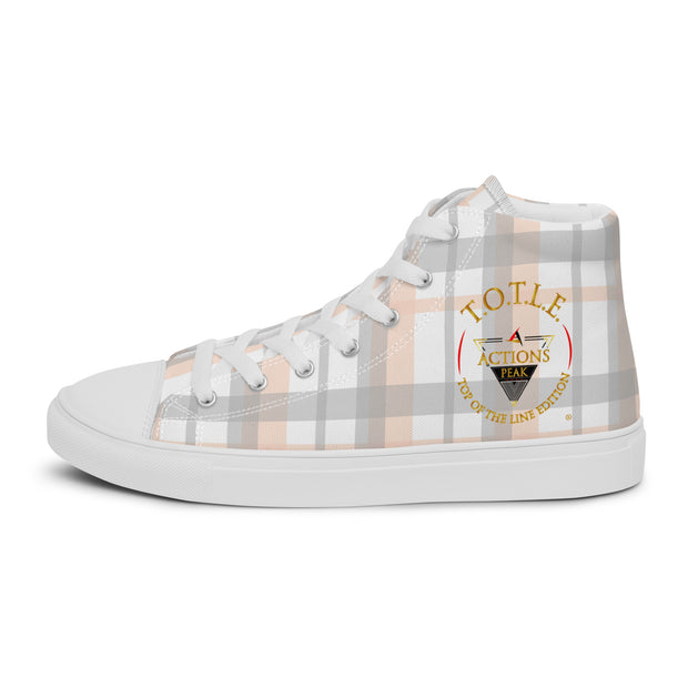 TOP OF THE LINE EDITION 2024 PALE PLAID UNISEX HIGH TOP CANVAS SHOES