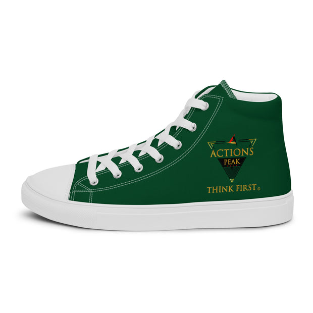 THINK F1RST 2025 GREEN UNISEX HIGH TOP CANVAS SHOES