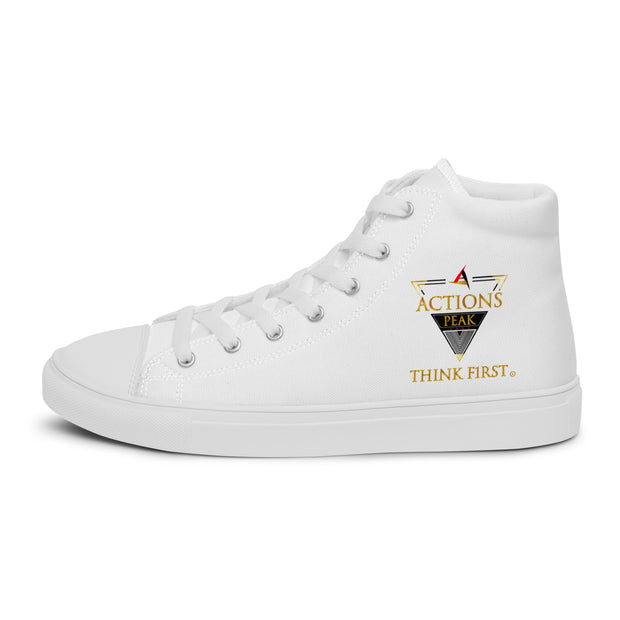 THINK F1RST 2025 WHITE UNISEX HIGH TOP CANVAS SHOES