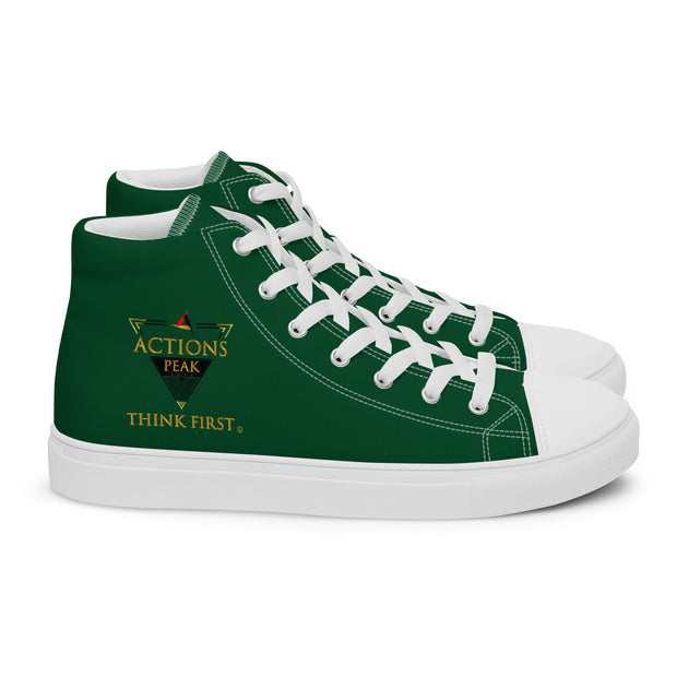 THINK F1RST 2025 GREEN UNISEX HIGH TOP CANVAS SHOES