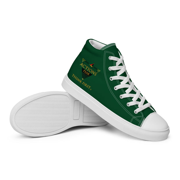 THINK F1RST 2025 GREEN UNISEX HIGH TOP CANVAS SHOES
