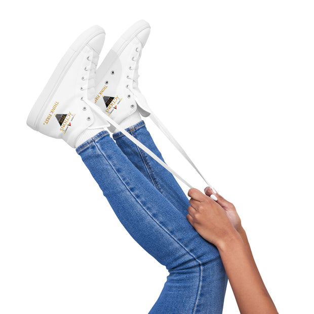 THINK F1RST 2025 WHITE UNISEX HIGH TOP CANVAS SHOES