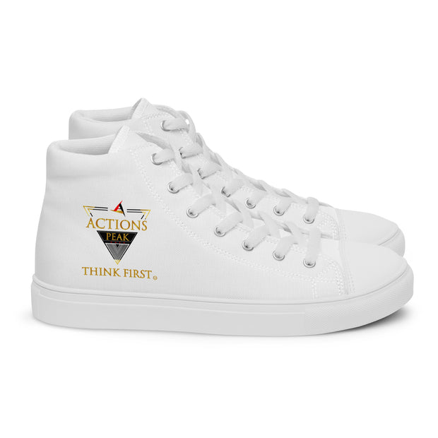 THINK F1RST 2025 WHITE UNISEX HIGH TOP CANVAS SHOES