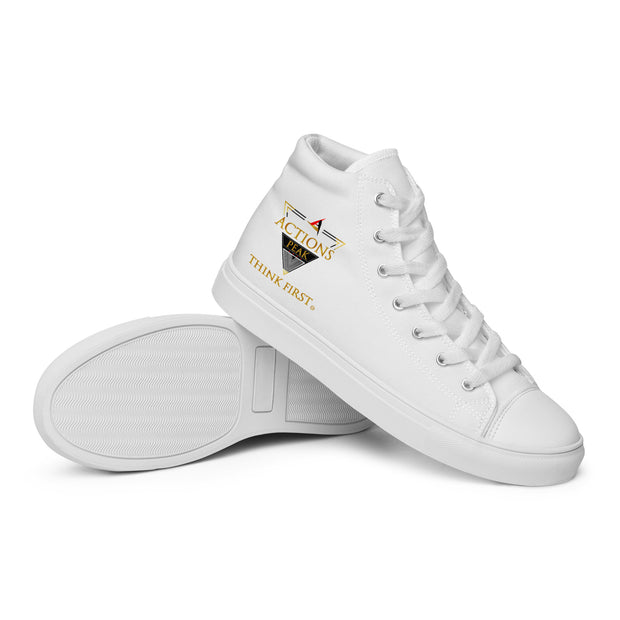 THINK F1RST 2025 WHITE UNISEX HIGH TOP CANVAS SHOES