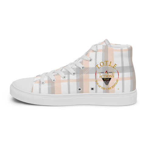 TOP OF THE LINE EDITION 2024 PALE PLAID UNISEX HIGH TOP CANVAS SHOES