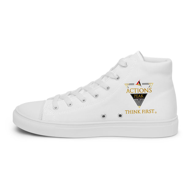 THINK F1RST 2025 WHITE UNISEX HIGH TOP CANVAS SHOES