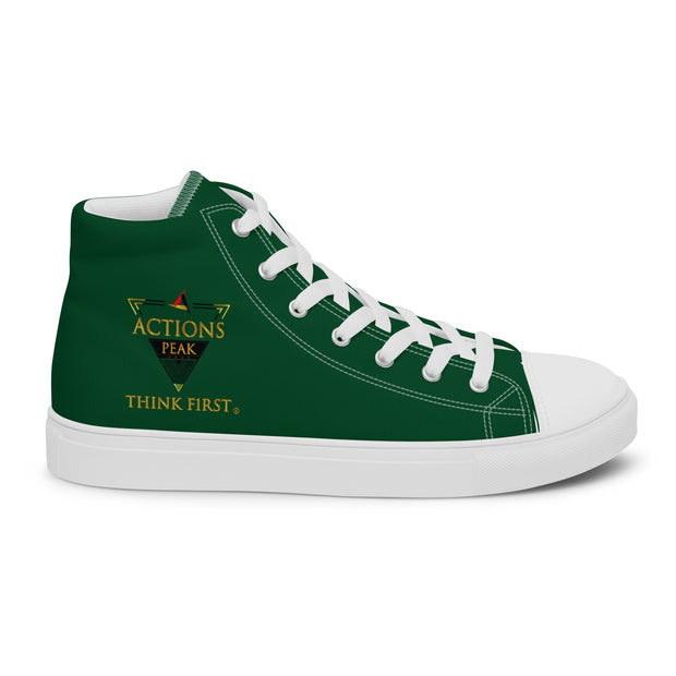 THINK F1RST 2025 GREEN UNISEX HIGH TOP CANVAS SHOES