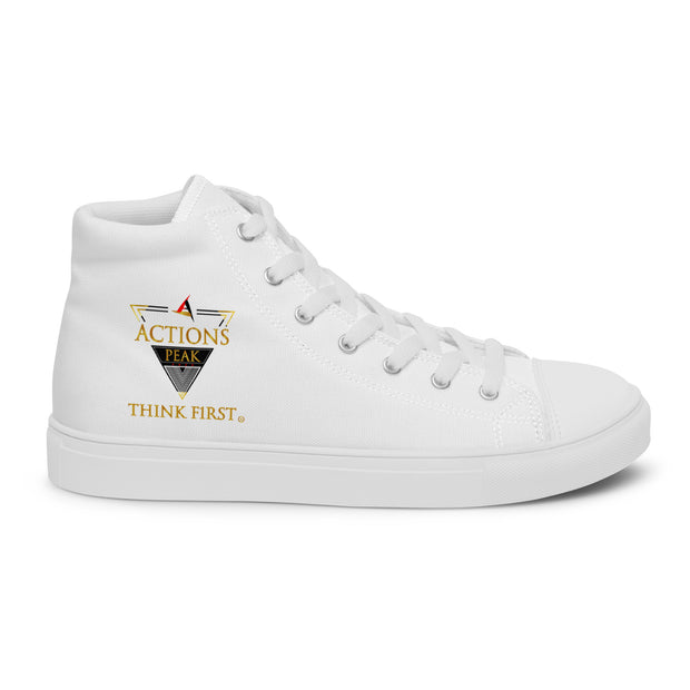THINK F1RST 2025 WHITE UNISEX HIGH TOP CANVAS SHOES