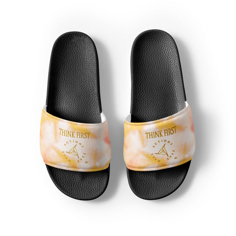 THINK F1RST 2025 ORANGE TIE DYE UNISEX SLIDES