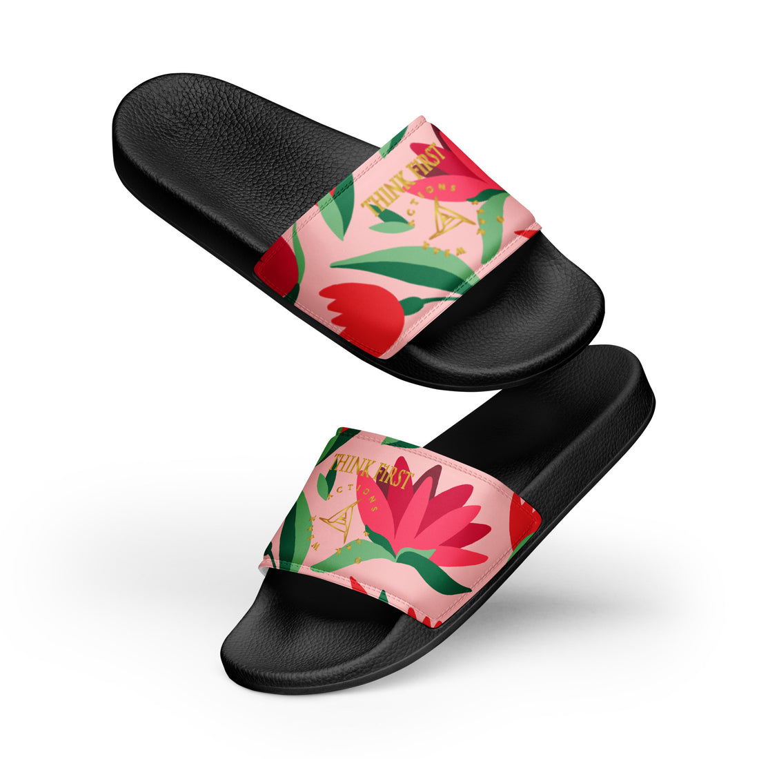 THINK F1RST SPRING FLOWERS UNISEX SLIDES