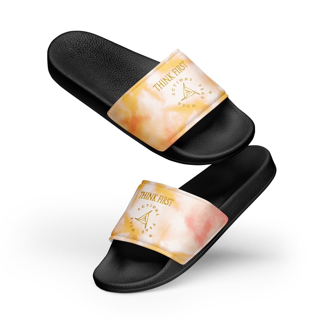 THINK F1RST ORANGE TIE DYE UNISEX SLIDES